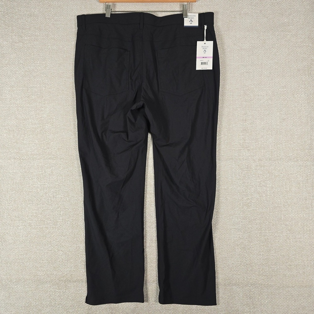Original Penguin Sport Mens Caviar Black Golf Performance Pants 38W 30L OGKBSFH4 - Picture 2 of 9